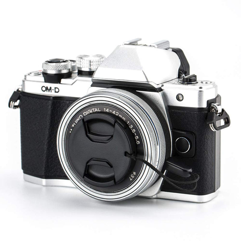 37mm Front Lens Cap Cover with Deluxe Cap Keeper for Olympus 14-42mm 1:3.5-5.6 EZ Kit Lens on Olympus OM-D EM10 Mark III II EPL9 EPL8 EPL7 EPL6 EPL3 EPL2 EP3 and Other Lenses with 37mm Filter Thread