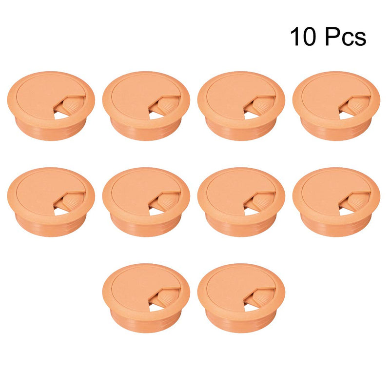 uxcell Cable Hole Cover, 2 inches Plastic Desk Grommet for Wire Organizer, 10Pcs Orange