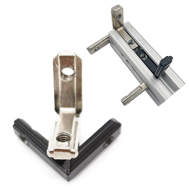 20pcs/lot Slivery 2020 Series L-Shape Interior Inside Corner Connector Joint Bracket with Screws for 20x20 Series Aluminum Extrusion Profile Slot 6mm