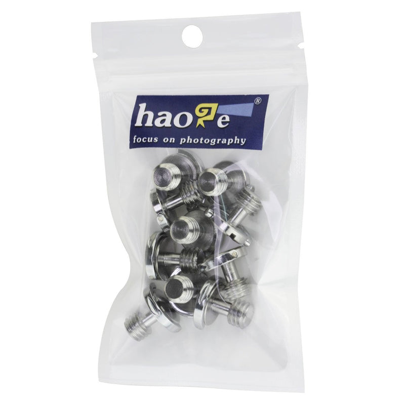 Haoge 3/8" D-Ring Stainless Steel Mounting Fixing Screw for Camera Tripod Monopod Quick Release Plate (Pack of 10)