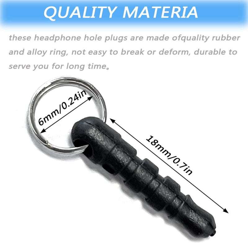 150 Pieces Anti Dust Plugs Cell Phone Charm 3.5 mm Anti-Dust Earphone Cap DIY Dust Proof Headphone Jack Covers Dust Protector with Hole and Ring Compatible with iPhone/iPad/Samsung/HTC Smartphone