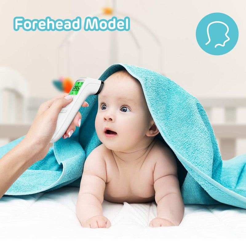 Forehead Thermometer, Baby and Adults Thermometer with Fever Alarm, LCD Display and Memory Function, Ideal for Whole Family