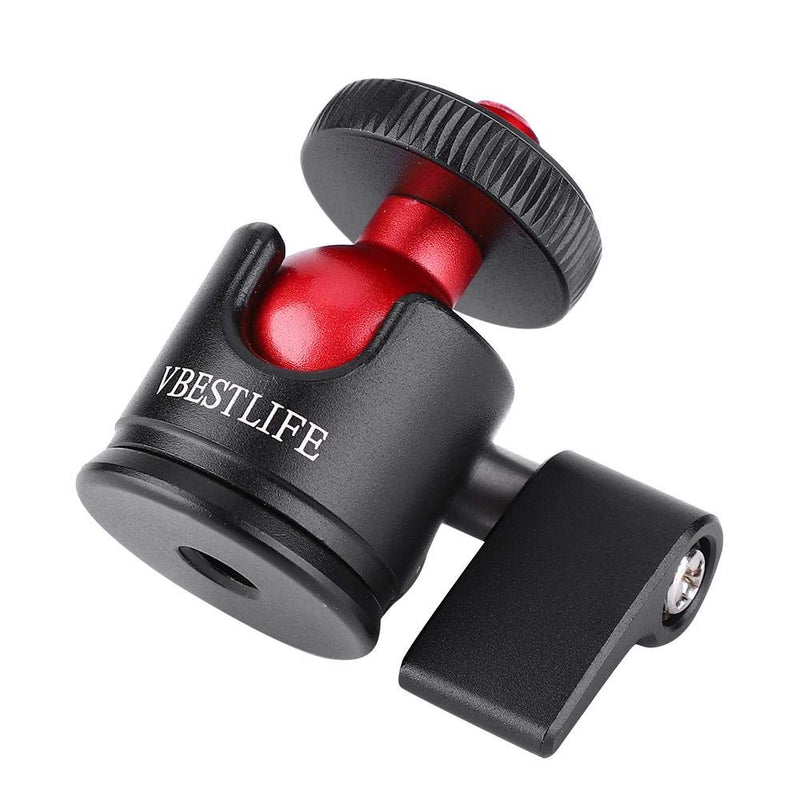 Selfie Stick Mini Spherical Camera Head, Aluminum Alloy DSLR Camera Tripod Ball Head Adjustable with 1/4 Inch Thread Fit for DSLR Cameras Mobile Phone Fill Light