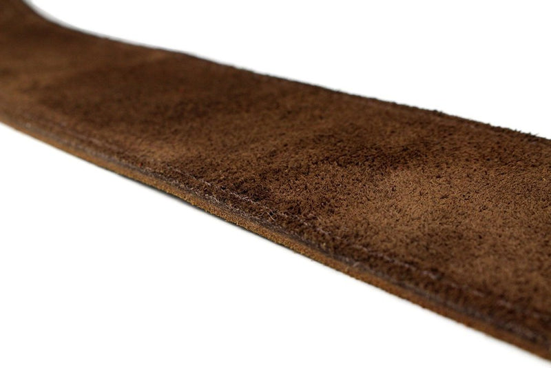 Leathergraft 7cm Wide Brown Suede Acoustic Electric Bass Guitar Strap with Reinforced Leather Strap Ends