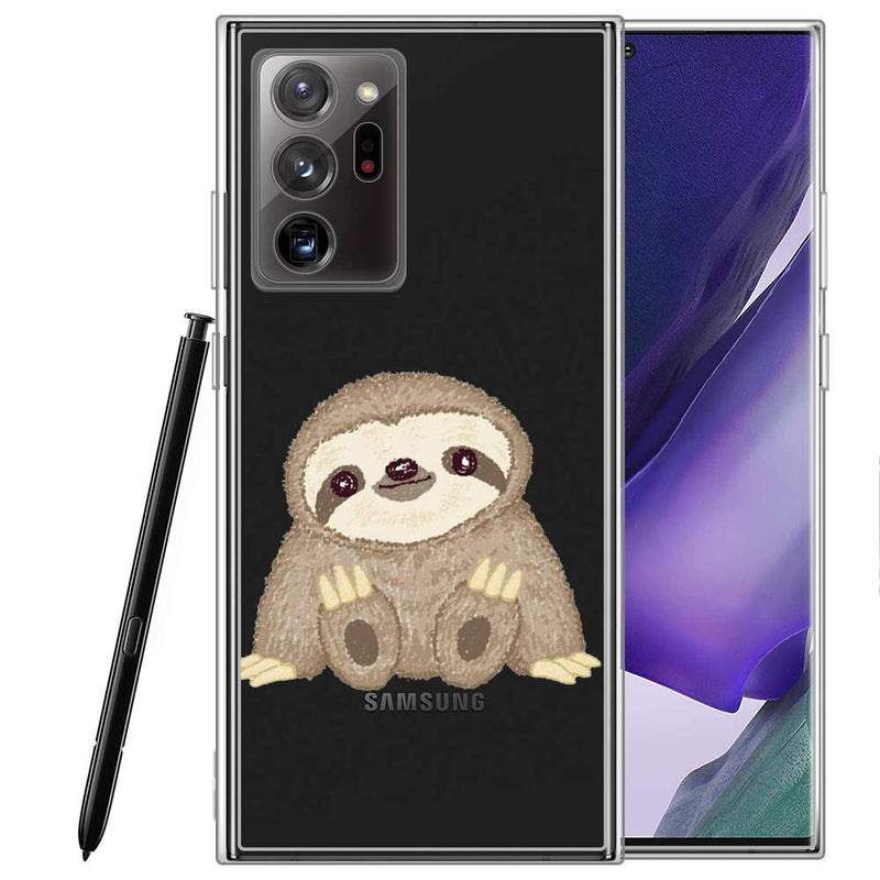 Phone Case for Samsung Galaxy Note 20 Ultra 5G,Clear Phone Case with Design Sloth TPU Soft Bumper Shock Absorption Slim Protective Cover