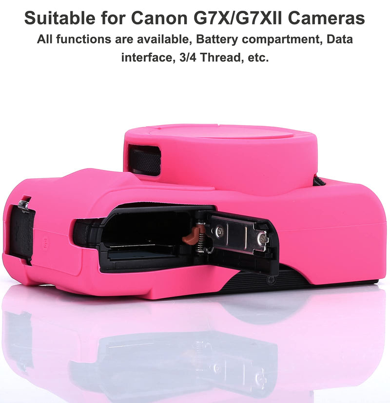 G7X Mark II G7X Removable Lens Cover Silicone Cover Rubber Soft Camera Case Cover for Canon PowerShot G7X II G7X (Rosered) Rosered