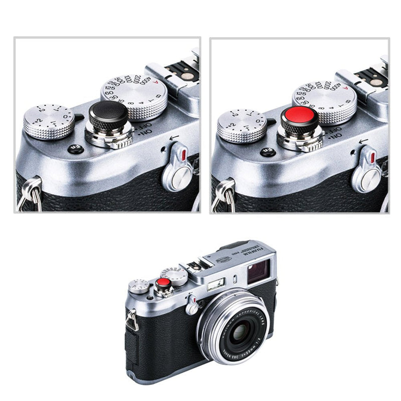 Camera Soft Release Button JJC Shutter Button for Fuji Fujifilm X-E4 X-T4 X-T3 X-T2 X-T30 X-T20 X-T10 X-PRO3 X-PRO2 X-PRO1 X100V X100F X100T X100S X-E3 for Sony RX10 IV III RX1RII RX1R RX1-2 Types Black+Red&Black