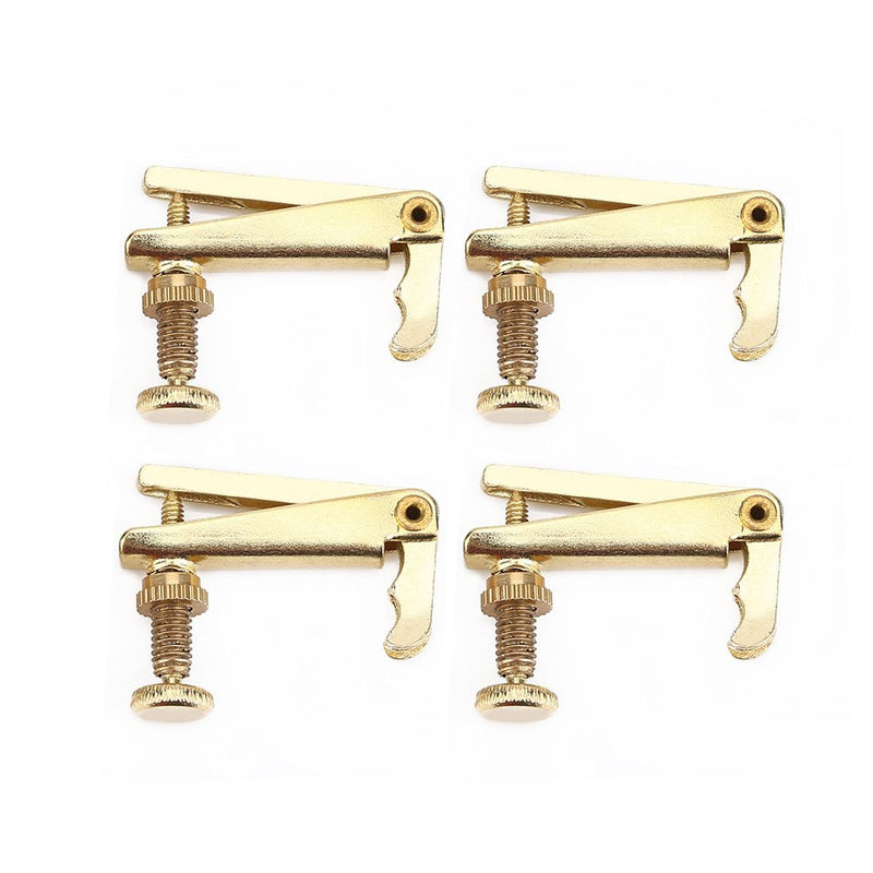 Violin Fine Tuners, String Fine Adjuster Tuners Musical Instrument accessory for 3/4 4/4 Violin (Gold) (4Pcs)