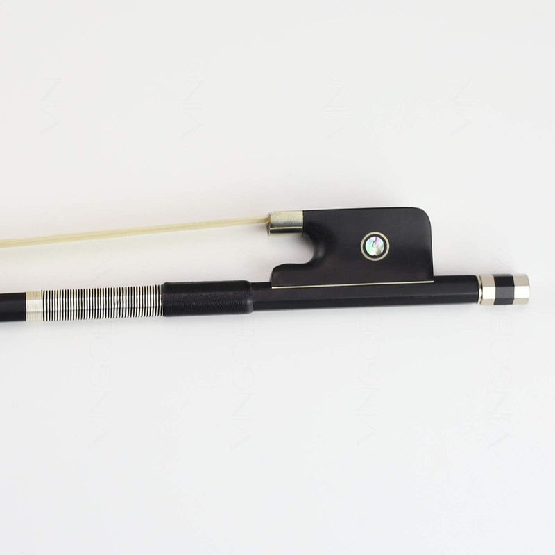 Carbon Fiber Cello Bow 1/2 Size VINGOBOW 100C Advanced Level Parisian Eyes Ebony Frog Natural Mongolian Black Horse Hair Pernambuco Performance Powerful and Wild Tone