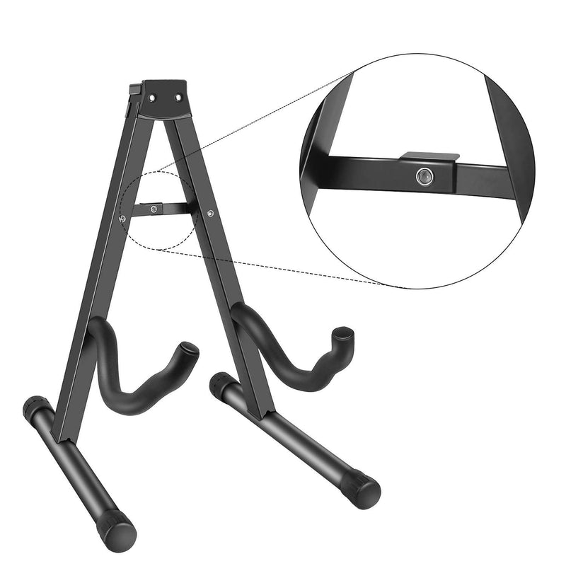 CAIHONG Guitar Stand Folding Universal A frame Stand for All Guitars Acoustic Classic Electric Bass Travel Guitar Stand - Black