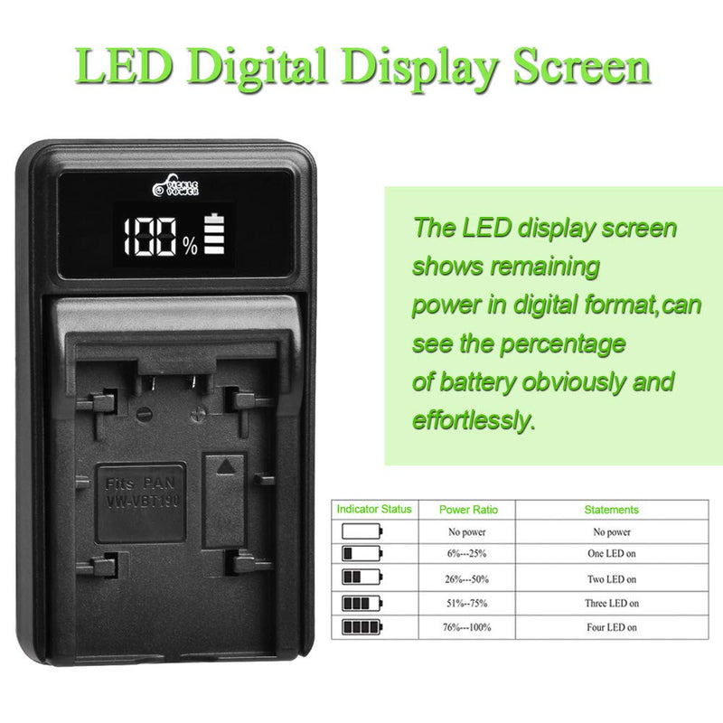 Pickle Power 3900 mAh VW-VBT380 Batteries(Fully Decoded) and Charger Compatible with Panasonic HC-V210, HC-V250, HC-V380, HC-V510, HC-V520, HC-V710, HC-V720, HC-V750, HC-V770, HC-VX870, HC-VX981K