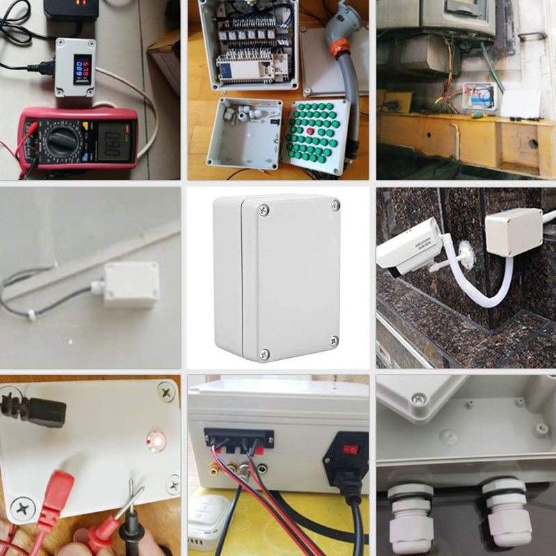 Junction Box IP66 Waterproof Dustproof Thermoplastic ABS Junction Box Wire Connection Electrical Project Outdoor Enclosure(98 x 66 x 48mm)