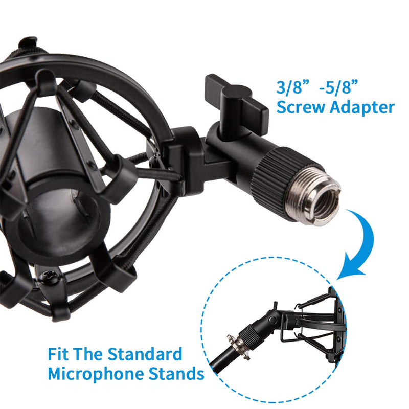 LYRCRO Universal Microphone Shock Mount for 21mm-23mm Small Diameter Size Instrument Condenser Mic or Shotgun Mic like Rode NTG-1