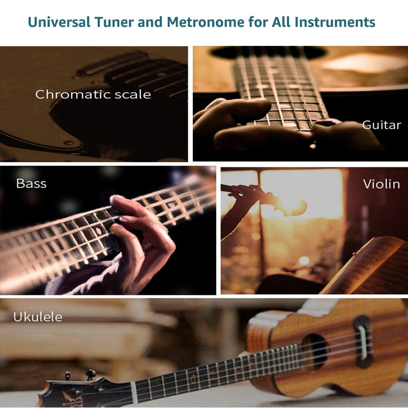 Metronome Tuner, Rechargeable 3 In 1 Digital Metronome Tuner Tone Generator for Guitar, Bass, Violin, Ukulele and Chromatic,Clarinet, Trumpet, Flute, Tuners for All Instruments