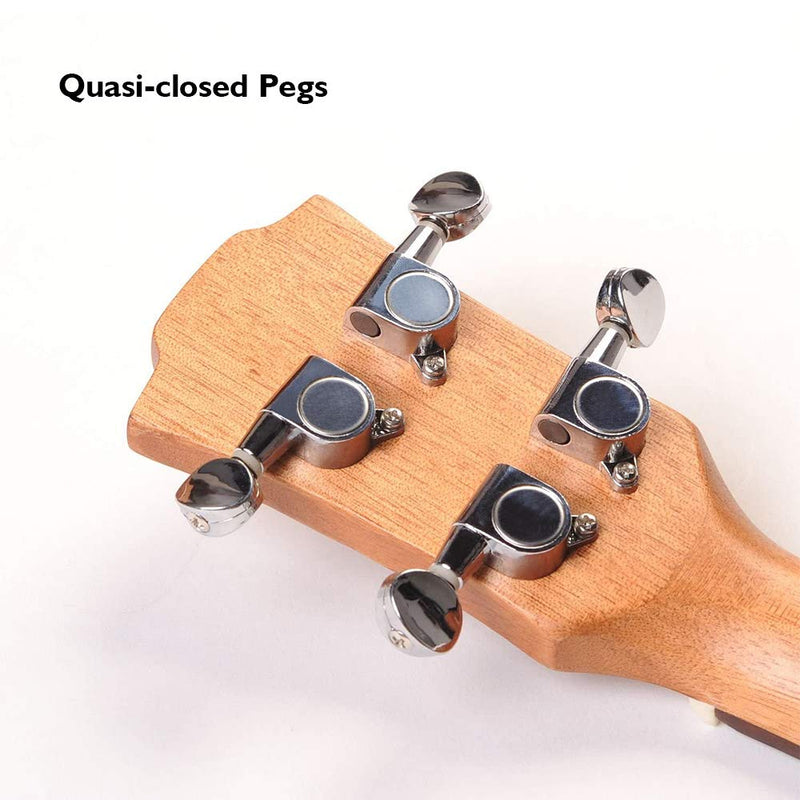 Ukulele Tuning Pegs, Closed Knob, Chrome Silvery Ends, Round Heads, Ukelele Tuning Machine, for Soprano Concert or Tenor Uke Uke Silvery-closed