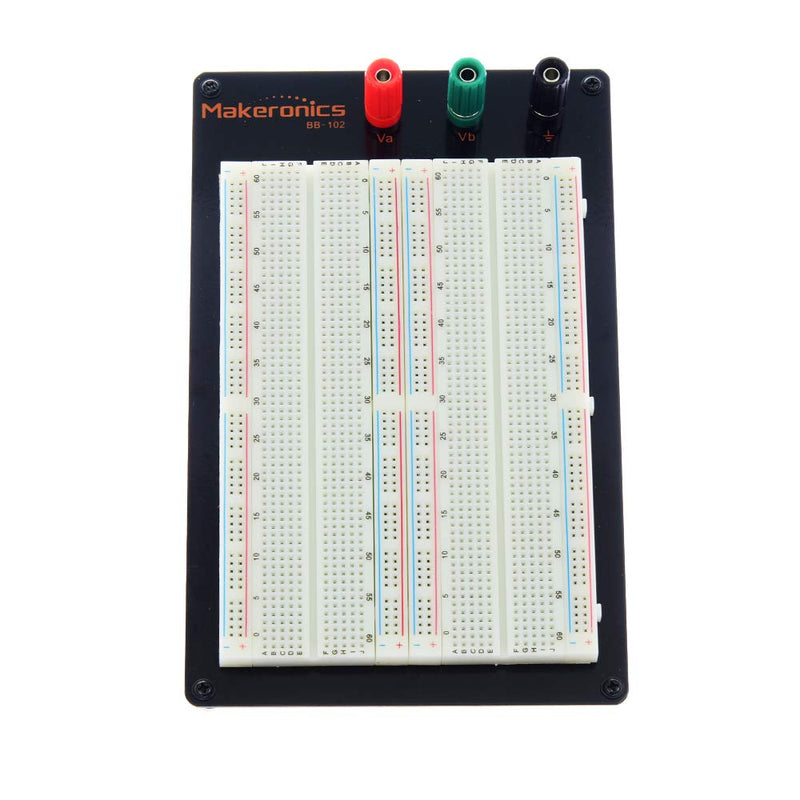 Makeronics Solderless 1660 Tie-Points Breadboard with Aluminum Back Plate for Circuit/Arduino/Raspberry Pi Prototyping Powered by Makeronics Technology