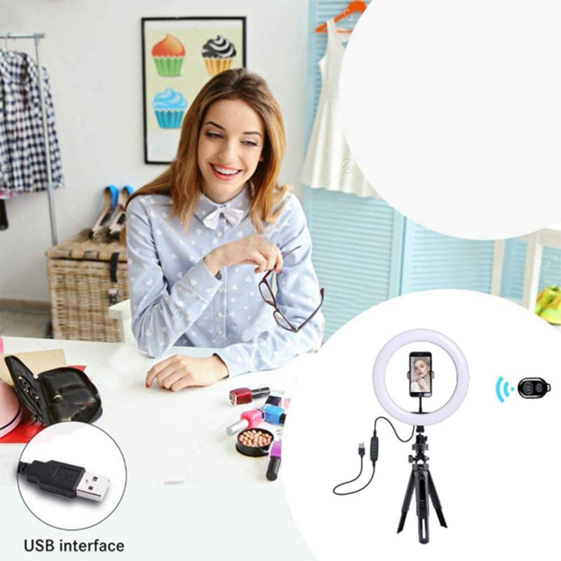 Selfie Ring Light with Tripod Stand, Bcamelys 10inch LED Ring Light with Stand and Phone Holder, Ringlights with Stand, Ring Light for iPhone,Phone,Video Recording, Live Streaming,Camera 10 inch