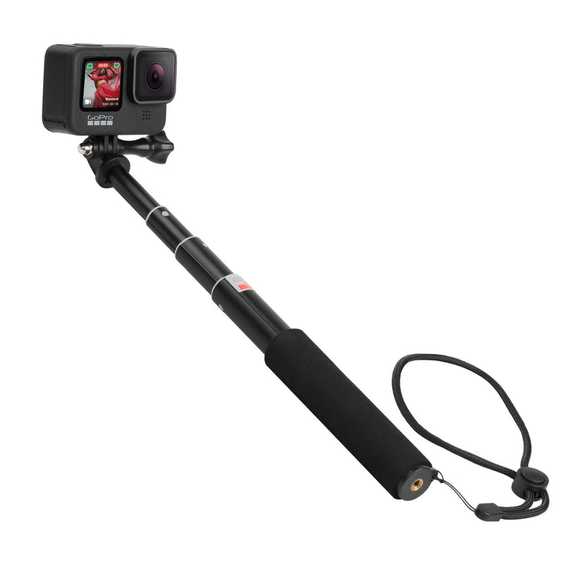 HSU Extendable Selfie Stick，Waterproof Hand Grip for GoPro Hero 9/8/7/6/5/4, Handheld Monopod Compatible with Cell Phones and Other Action Camera Selfie Stick 11.8"to 36.2"