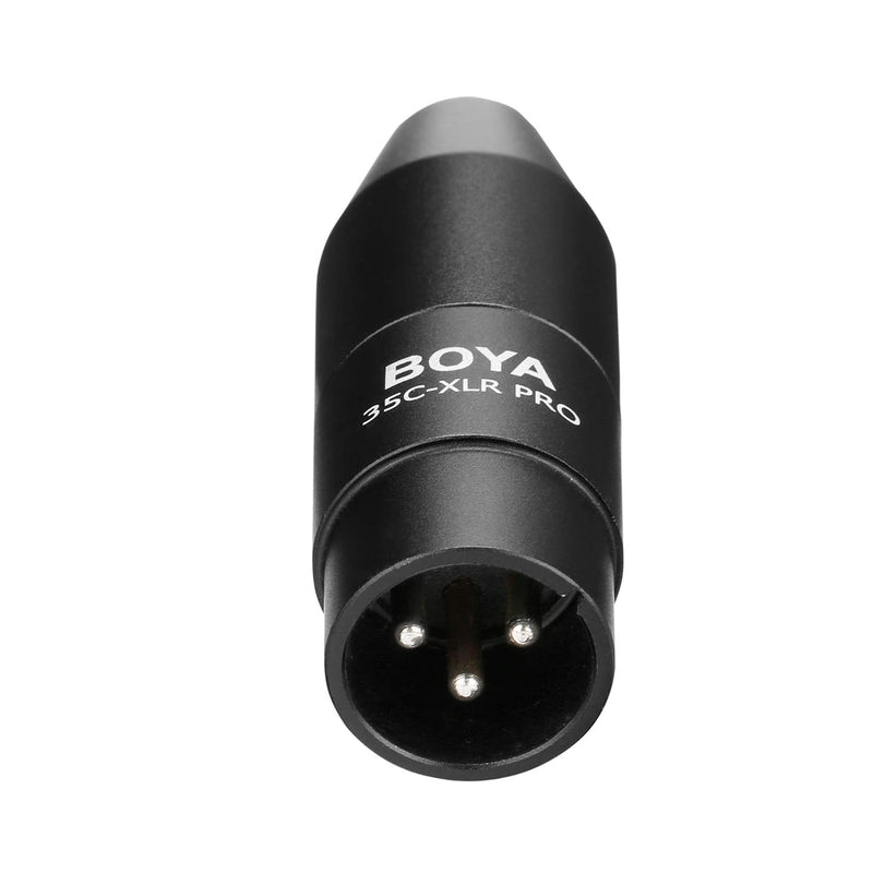 [AUSTRALIA] - BOYA 35C-XLR Pro 3.5mm (TRS) Mini-Jack Female Microphone Adapter to 3-pin XLR Male Connector with Integrated Phantom Power Converter for DSLR Camera, Camcorder, Audio Recorder, XLR Microphone 