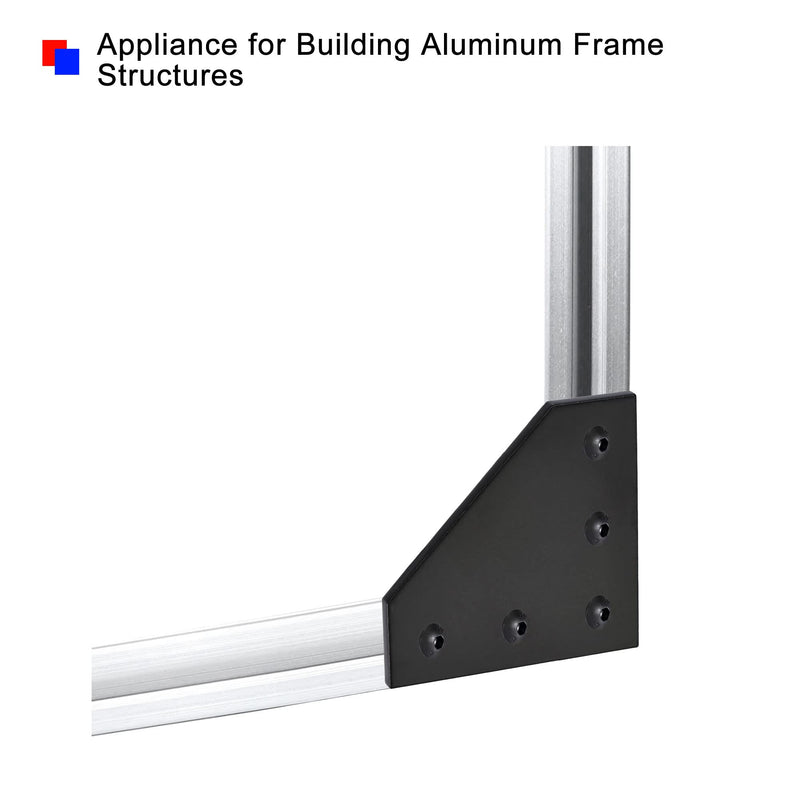 [AUSTRALIA] - uxcell L Shape Outside Joining Plate, 60mm x 60mm x 4mm with 5-Hole Joint Bracket for 2020 Aluminum Profile, 4 Pcs (Black) 