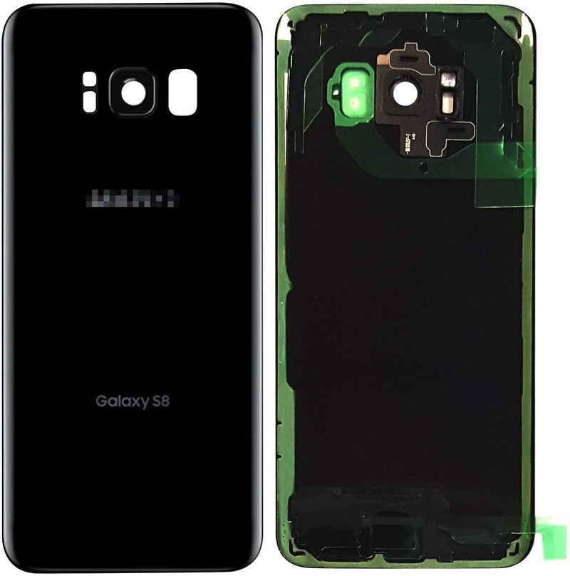 CELL4LESS Replacement Back Glass Cover Back Door w/Pre-Installed Camera Lens/Frame, Adhesive & Removal Tool Samsung Galaxy S8 - All Models G950 All Carriers (Black) Black