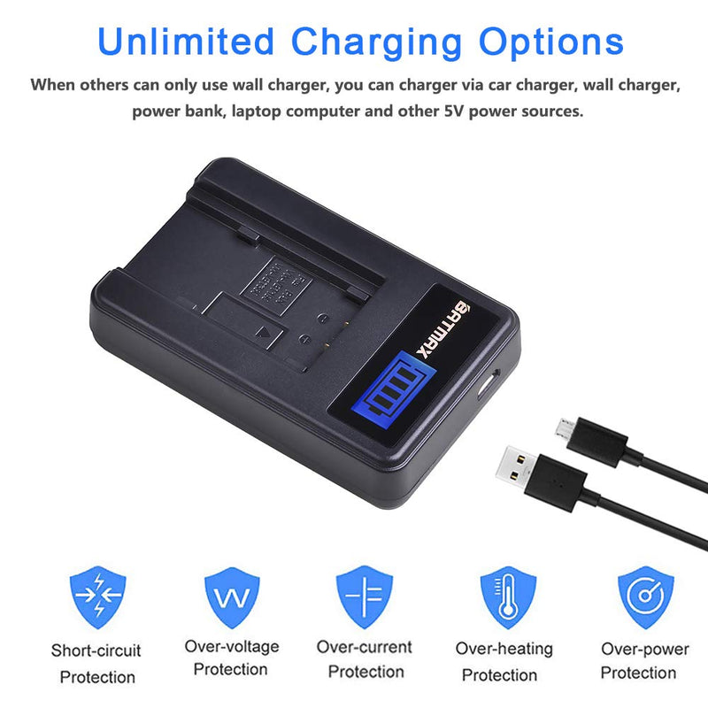 Batmax 1Pc 3900mAh VW-VBT380 VW-VBT190 Battery + LCD USB Charger Plug for Panasonic HC-VX1,HC-VX11,HC-V800,HC-V808,HC-V720,HC-V727,HC-V730,HC-V750,HC-V757,HC-V760,HC-V770