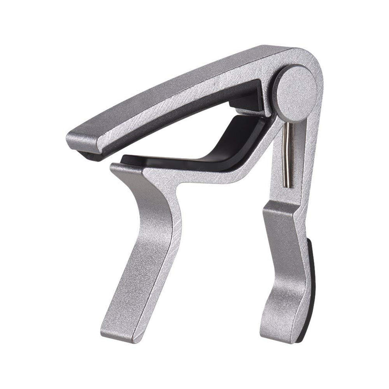Aluminum Alloy Quick Change Guitar Capo Clamp Single-Handed 3.1 * 3“ (Silver)
