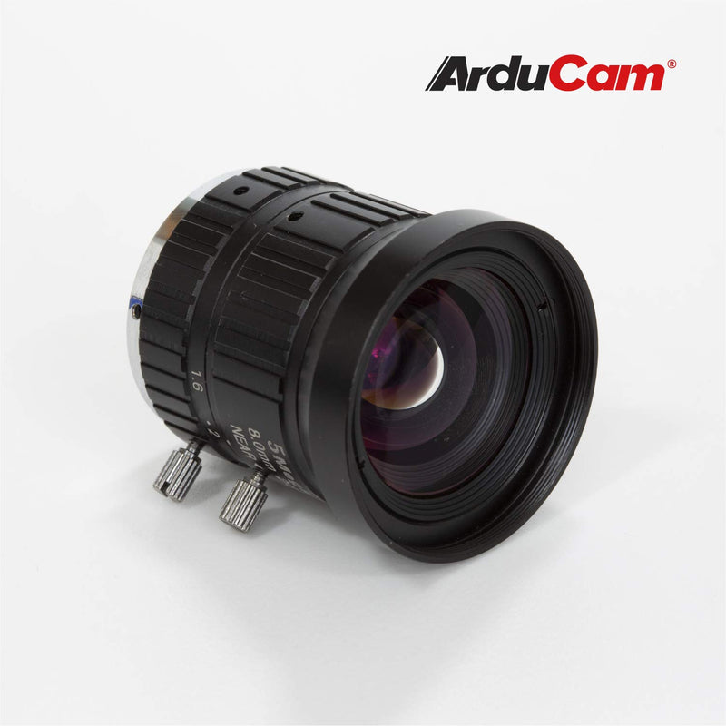 Arducam C-Mount Lens for Raspberry Pi HQ Camera, 8mm Focal Length with Manual Focus and Adjustable Aperture 8mm C-Mount Lens
