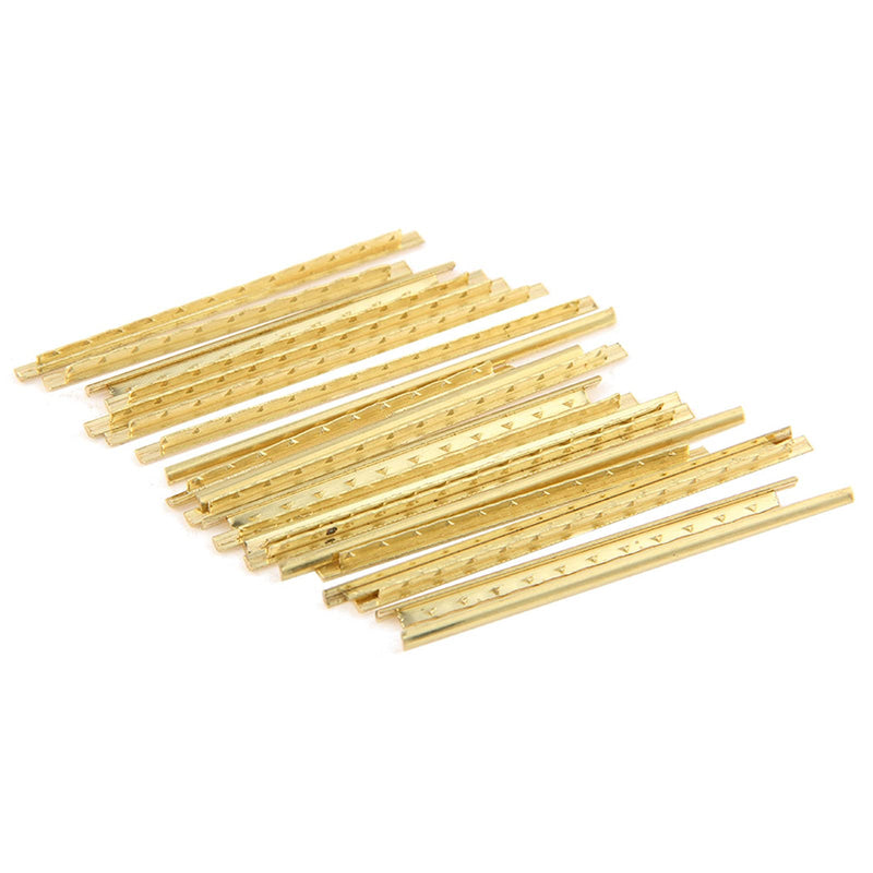 Lerodite 20pcs Guitar Frets, 2.0mm Copper Guitar Fret Wires for Acoustic Guitar (Golden) Golden