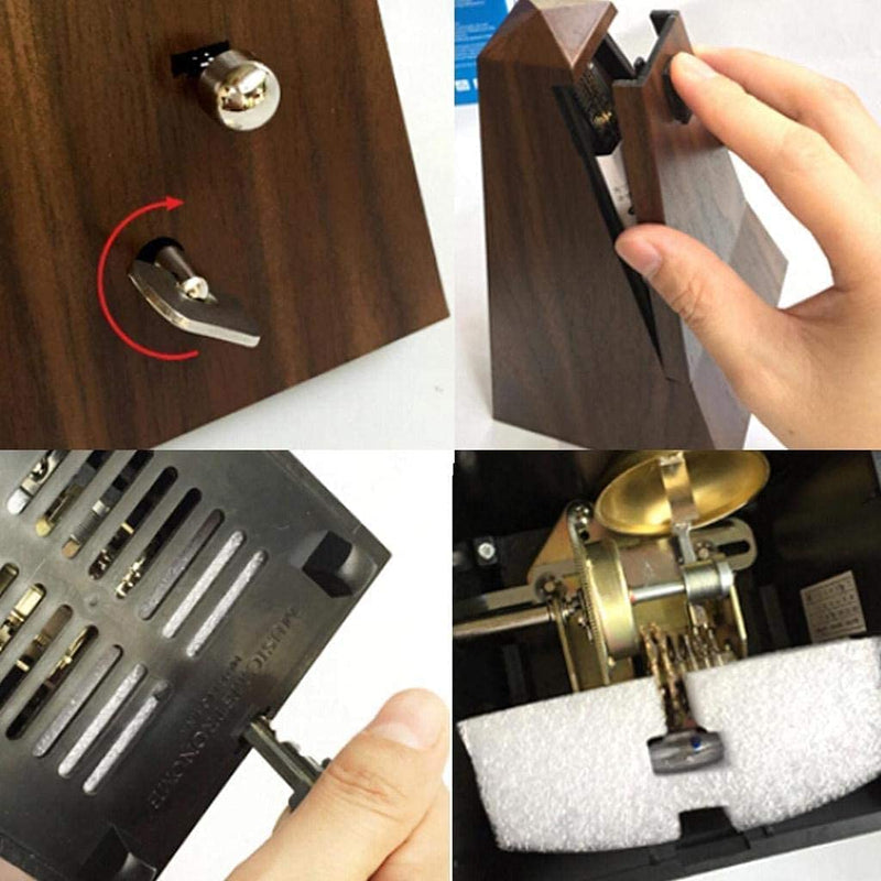 Summer-Spider Antique Mechanical Metronome, Imitation Peach Wood Pattern Appearance Music Timer for Piano Guitar Violin Musical Instrument