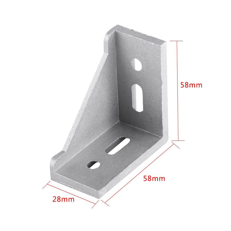 10 Pcs 3060 Aluminum Corner Bracket,58mmx 58mm x 28mm L Shape Right Angle Joint Bracket Fastener Home Hardware