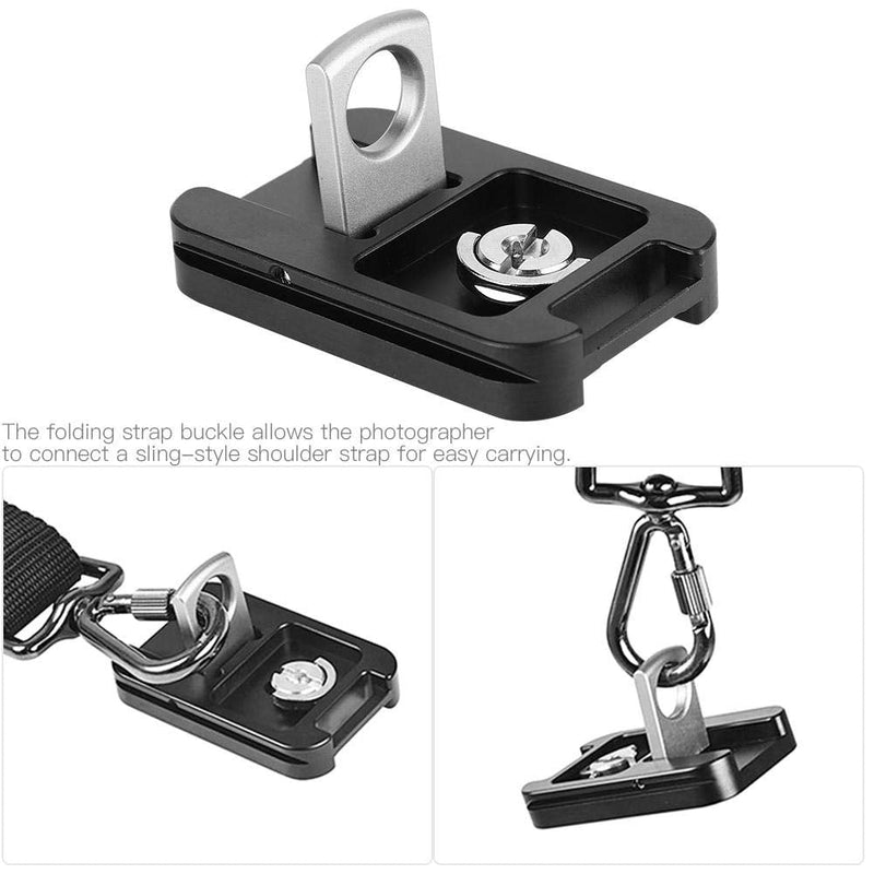 Quick Release Plate, QR-60 Aluminum Alloy Camera Universal Quick Shoe Plate with 1/4 Inch Screw Mount Tripod Plate & Strap Buckle for Arca-Swiss Tripod Ball Head