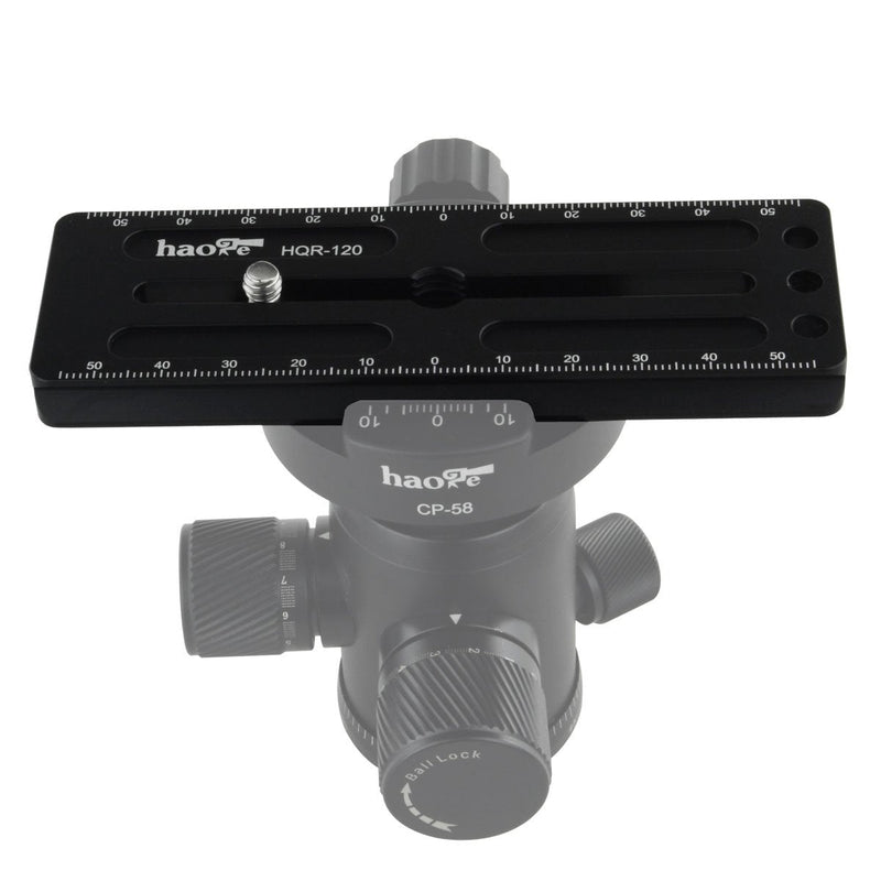 Haoge 120mm Multi-Purpose Long Quick Release Extender Rail Sliding Plate for Camera Tripod Ballhead Clamp fit Benro Arca Swiss Sunwayfoto