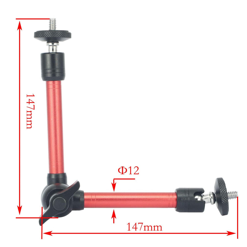 11" Camera Magic Arm Stand with Adjustable Robust Articulating Friction, for LED Light, Flash Light, Sports Camera, Camcorder, LCD Monitor, Video Vlog
