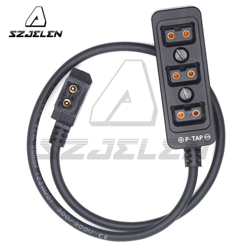 SZJELEN Metal Triple P-TAP D-tap Splitter,D-tap to 3ports D-tap P-tap Splitter Cable for Photography Power,Dtap Three-Way Splitter (Black Straight Cable) Black Straight Cable