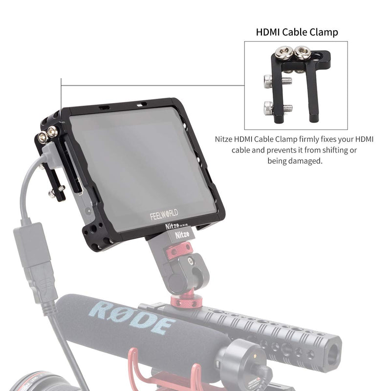 Nitze Monitor Cage for Feelworld F6 Plus 5.5 inches Monitor with HDMI Cable Clamp - TP-F6PLUS