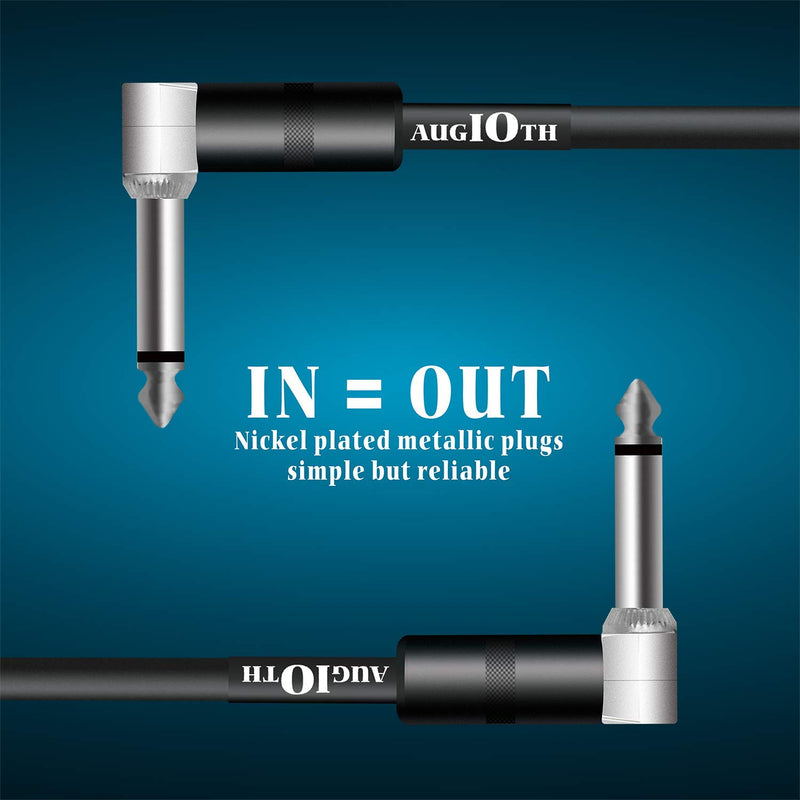 AUGIOTH 6Inch Guitar Patch Cable Performance Guitar Effect Pedal Cables Angled to Angled 15CM-AA