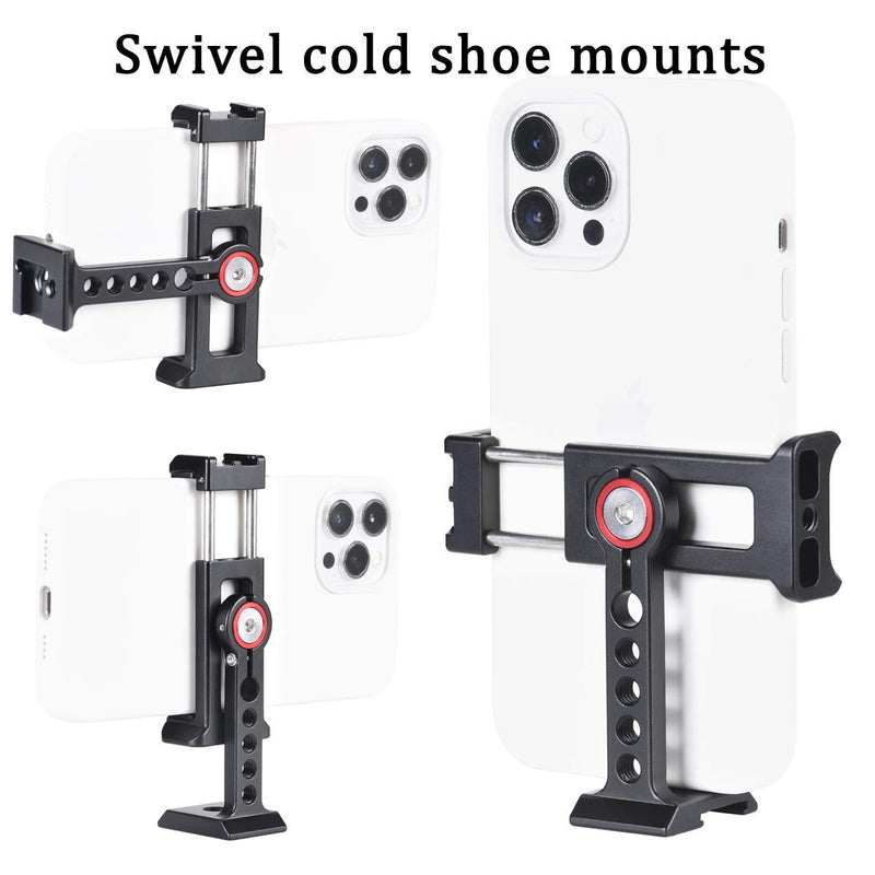 Phone Tripod Mount Adapter,Cold Shoe Phone Mount,Arca Swiss Dovetail and 1/4'' Screw Mount Phone Holder,for iPhone 6 7 8 9 X 11 12 13 Pro Se Mini