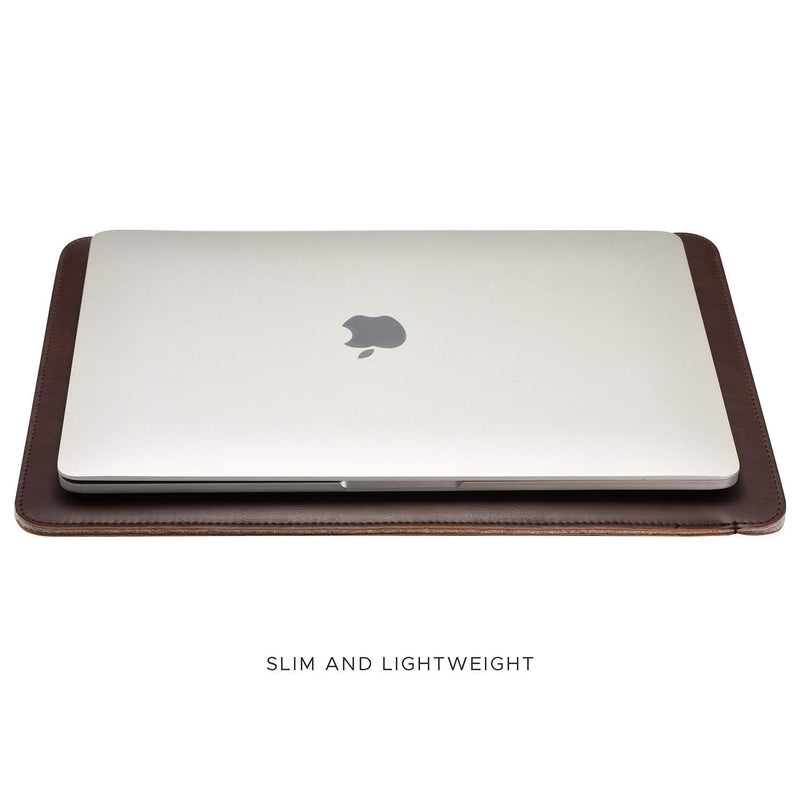 Comfyable Slim Laptop Sleeve 16 Inch Compatible for MacBook Pro 16-in 2021 M1 Pro/Max A2485, Faux Leather Protective Computer Cover 16in Case for Mac, Dark Coffee For 16" MacBook Pro 2021