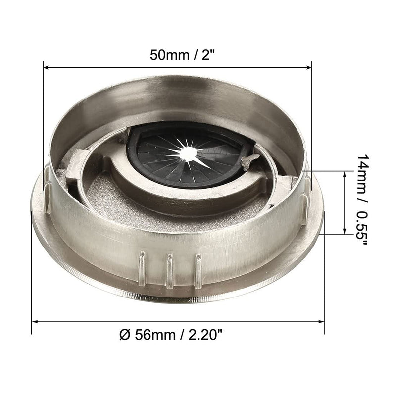 [AUSTRALIA] - uxcell Cable Hole Cover, 2" Zinc Alloy Desk Grommet for Wire Organizer, 2 Pcs (Wire Drawing, Silver) 2 Inch Brushed Silver 