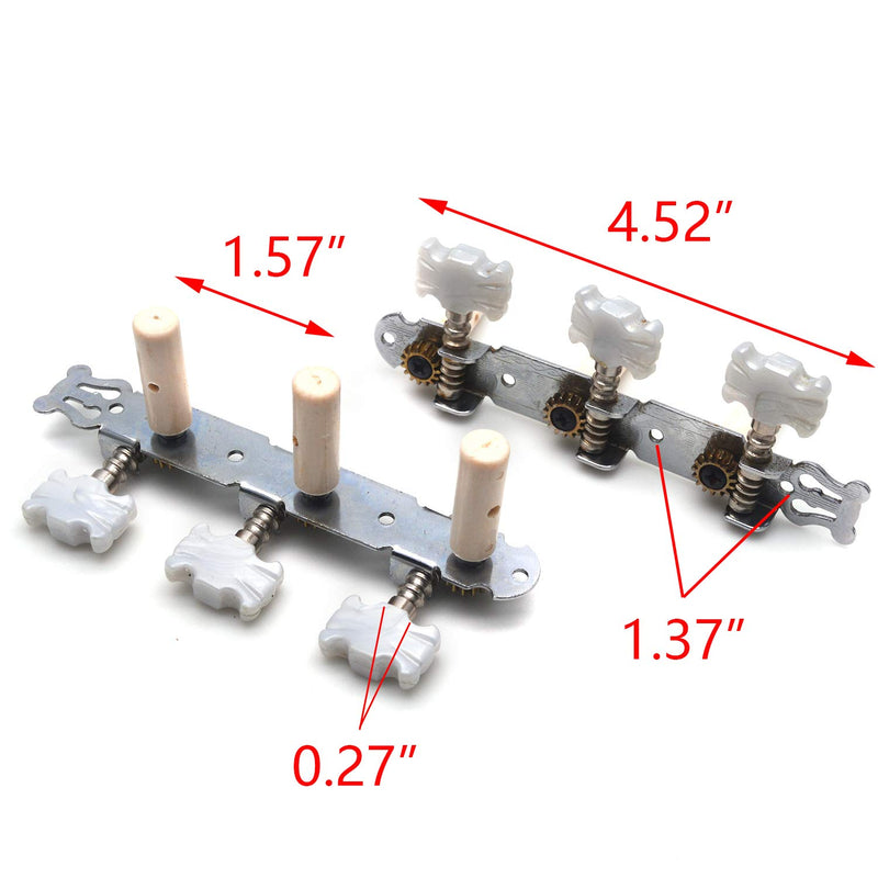 FarBoat 2Pcs Guitar Tuner String Tuning Pegs Keys Machine Head Acrylic for Acoustic Classical Guitar with Screws (L+R)