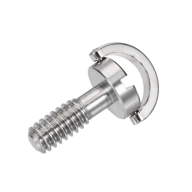 uxcell D Shaft D-Ring 1/4" Mounting Screw Adapter 0.43" Thread Length for Camera Tripod Stainless Steel 2Pcs