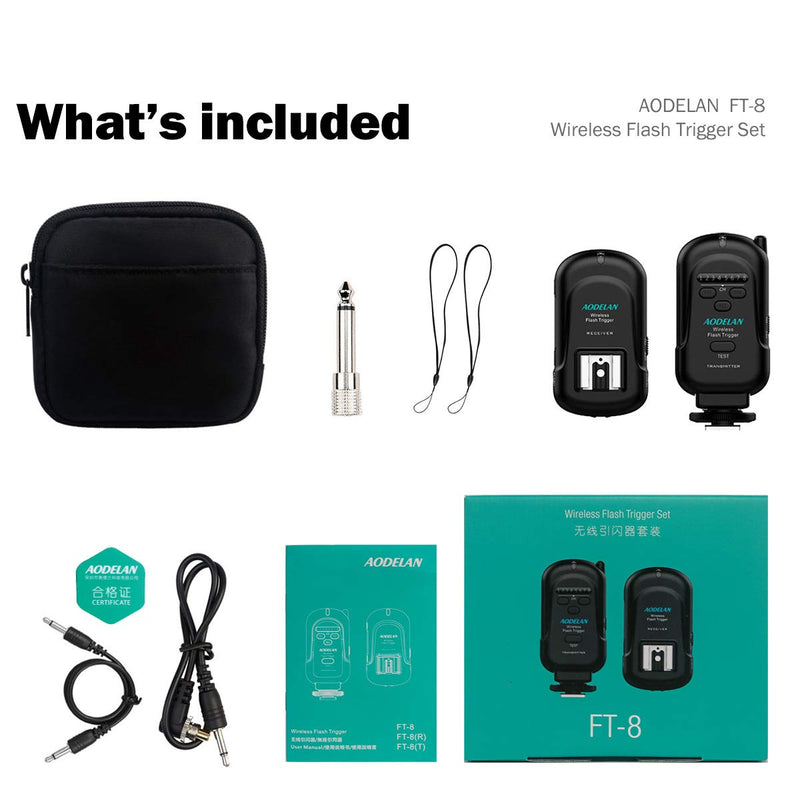 Wireless Flash Trigger 2.4 GHz with Transmitter and Receiver for Canon, Nikon, Panasonic, Olympus, Fuji, Pentax, Samsung,Sony(Except Sony Flashes) Flash Trigger Set