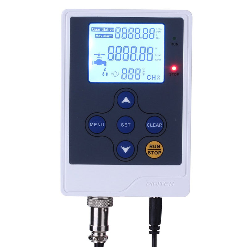 DIGITEN Water Flow Control LCD Display+1/2"Flow Sensor Meter+1/2"Solenoid Valve+12V Power