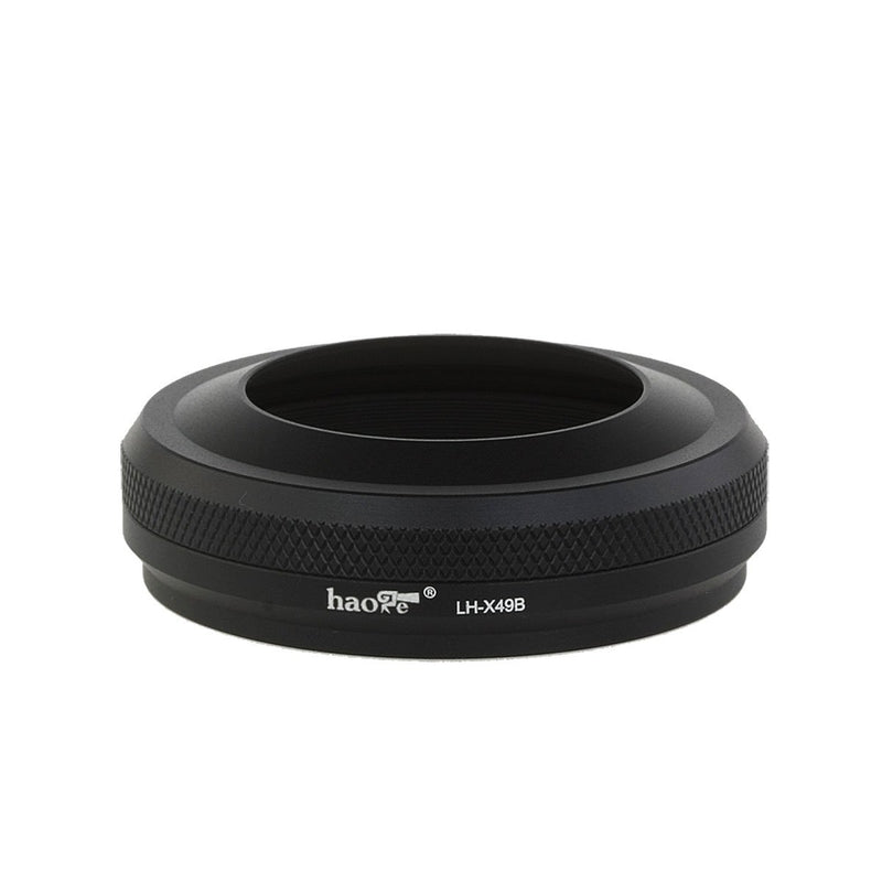 Haoge LH-X49B 2in1 All Metal Ultra-Thin Lens Hood with Adapter Ring Set for Fuji Fujifilm FinePix X70 X100 X100S X100T X100F Camera Black Replaces Fujifilm LH-X100 AR-X100 LH-X70 for X70 X100 X100S X100T X100F