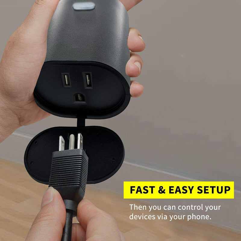 Minoston Z-Wave Plus Smart Plug, Outdoor On/Off Outlet Switch, ZWave Hub Required, Weather-Resistant, Built-in Repeater, Work with SmartThings, Wink, Alexa, Black(MP22Z) Outdoor Outlet