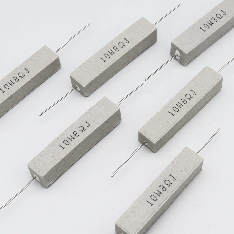 [AUSTRALIA] - Dimlove Cement Resistor,10 PCS 10W 8 Ohm 5% Axial Lead Wire Resistor White Wound Fixed Ceramic Resistors Wirewound Power Flame Heat Moisture Resistance Precharge Horizontal 10W8ΩJ 
