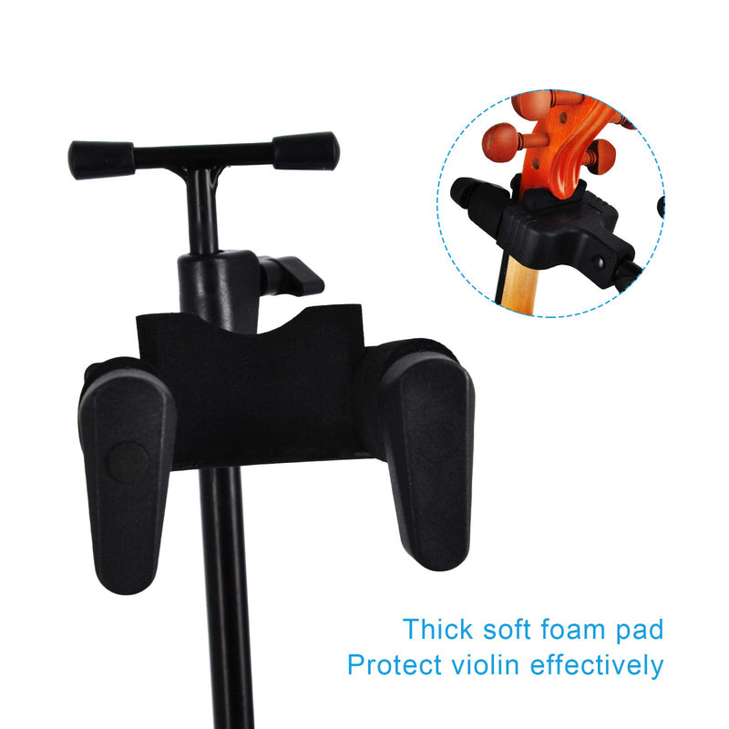 Violin Stand Viola Stand Portable Height Adjustable Violin Stand with Bow Holder,Automatic Locking Hook &Soft Pad Material
