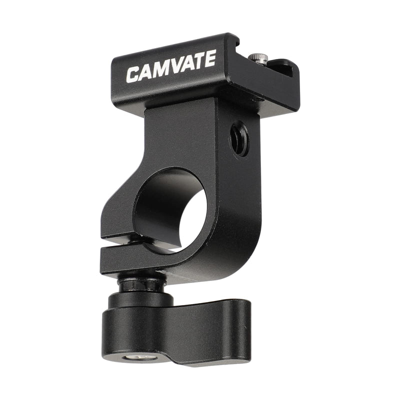 CAMVATE 15mm Side Single Rod Clamp with Cold Shoe Mount Adapter for Camera Accessories(Black)