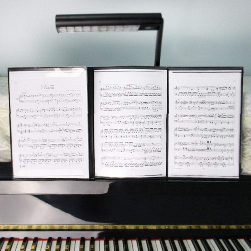 A4 Size Sheet Music Folder,Song Sheet Holder 6 Pages Waterproof Piano Music Score for Guitar Violin Expansion Clip